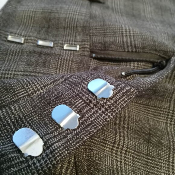 Hippie pants with checks and thin lines in shades of brown and black - Picture 4 of 9